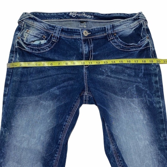 ARIYA Faded Dark Wash Blue Skinny Denim Jeans - Picture 5 of 11